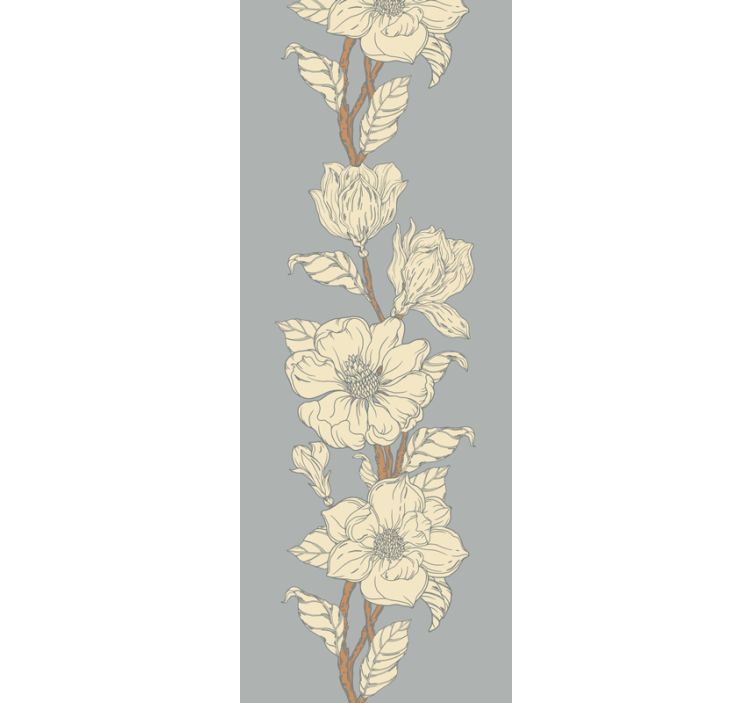 Elegant Floral Stripes ornamental flower wallpaper - TenStickers