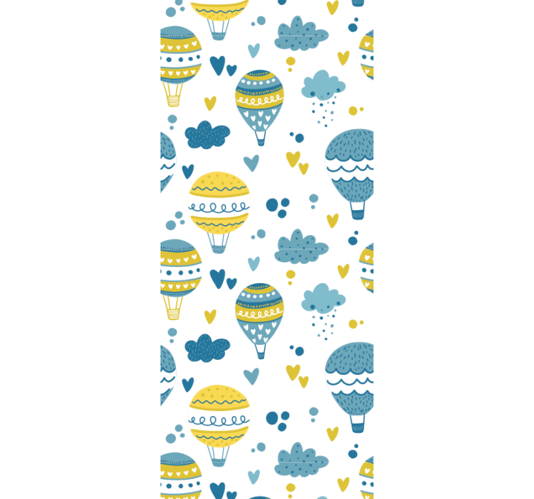 Blue and yellow balloons Kids wallpaper - TenStickers