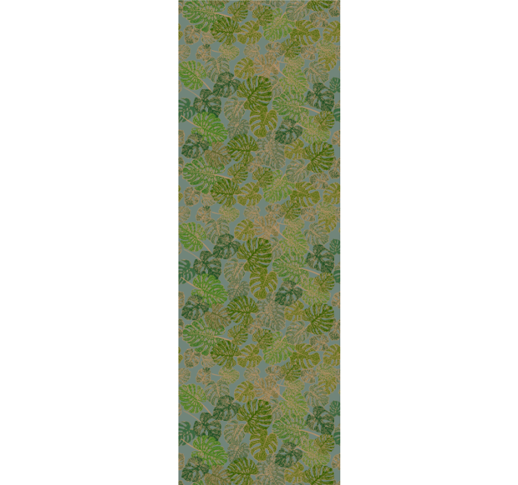 Monstera green motif leaf wallpaper - TenStickers
