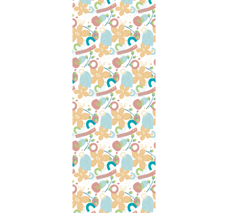 Floral simple motif abstract wallpaper - TenStickers
