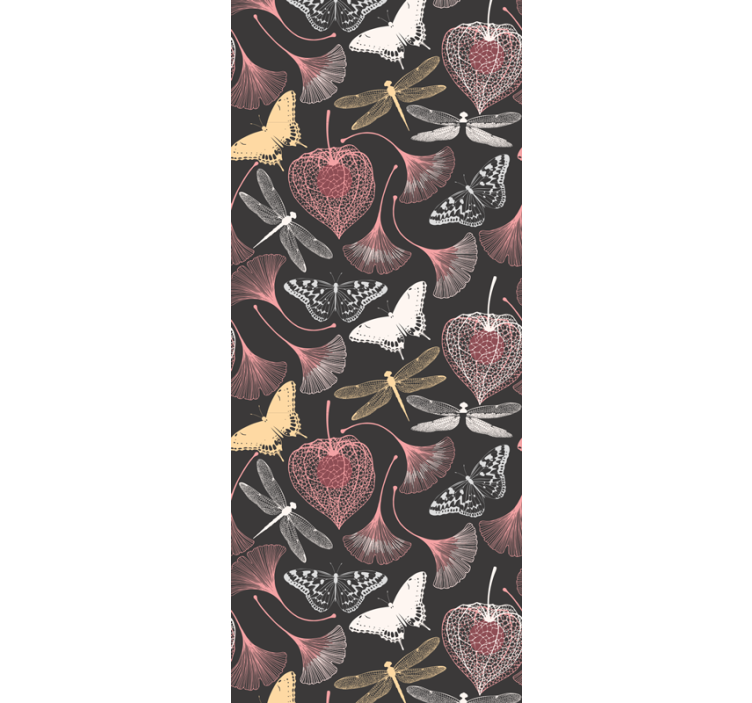 Dark botanical elegance leaf wallpaper - TenStickers