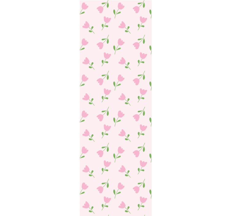 Pink floral design flower wallpaper - TenStickers