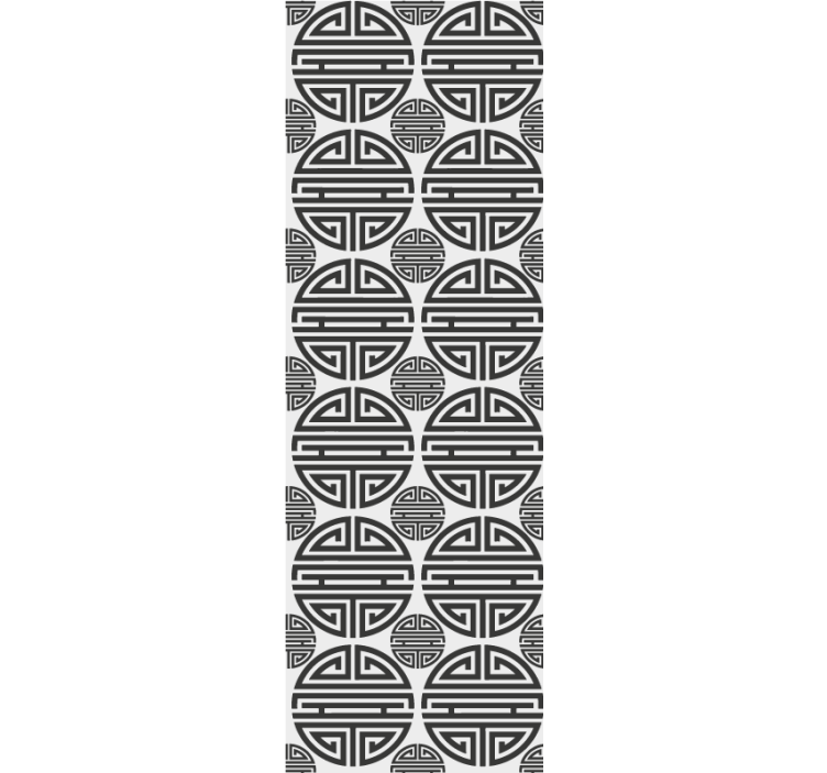 Tribal black and white pattern polka dot wallpaper - TenStickers