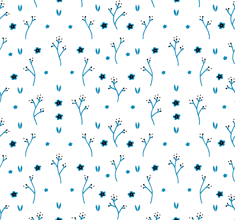 Floral Blue Designs flower wallpaper - TenStickers