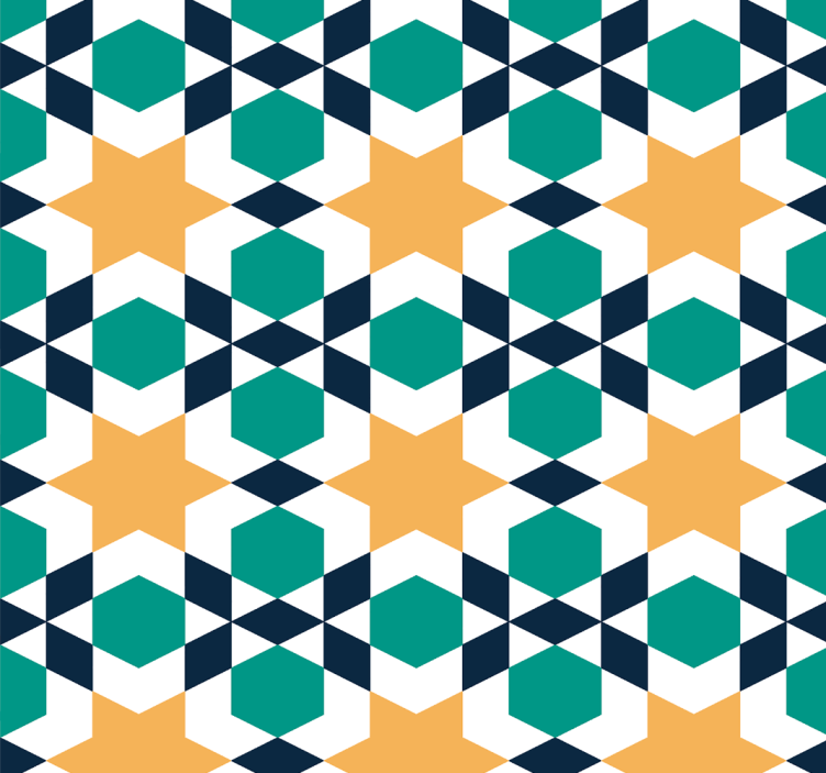 Geometric Star Shapes tile wallpaper - TenStickers