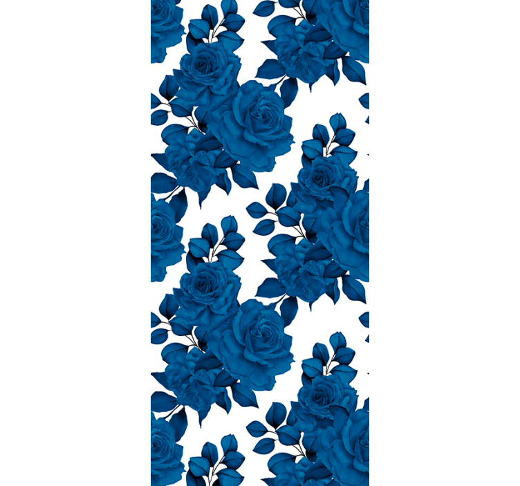 Blue rose bloom ornamental flower wallpaper - TenStickers