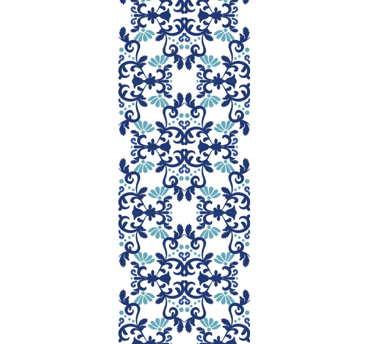 Ornate blue mosaic tile wallpaper - TenStickers