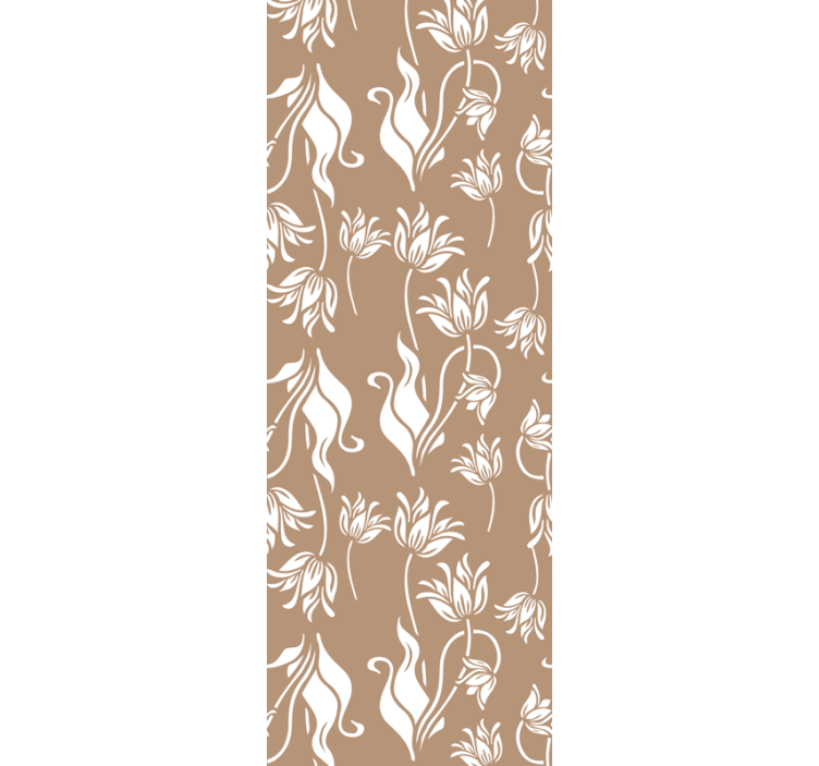 Elegant beige display ornamental flower wallpaper - TenStickers