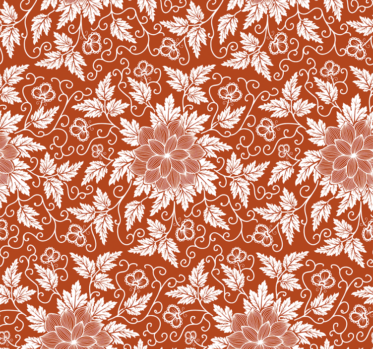 Charming beige display ornamental flower wallpaper - TenStickers