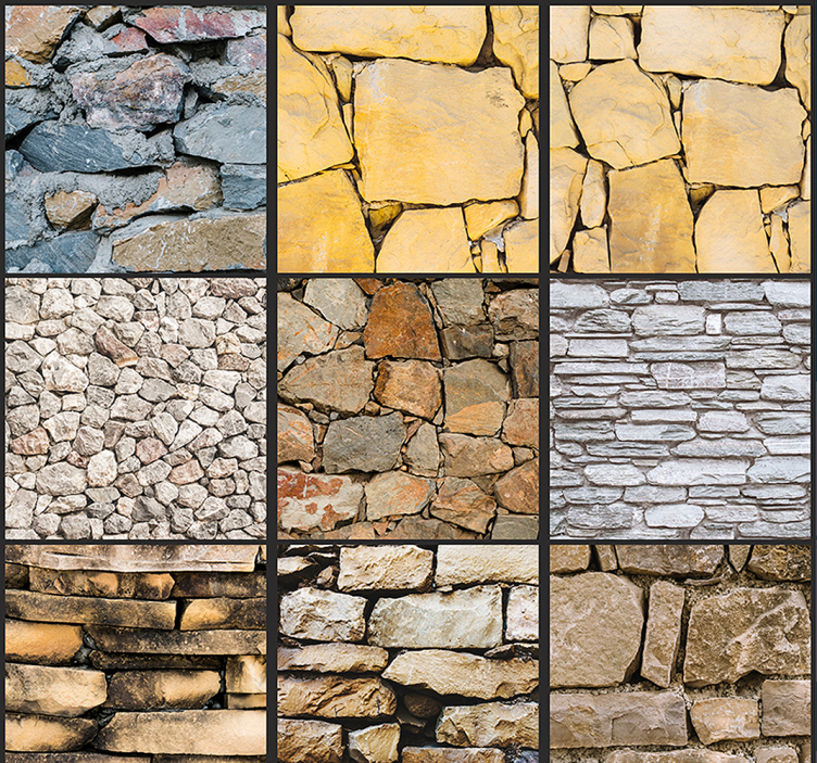 Multitone Stone Mosaic Wallpaper - TenStickers