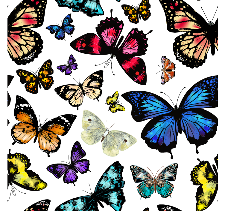 Butterfly wallpaper in vibrant flying design - TenStickers