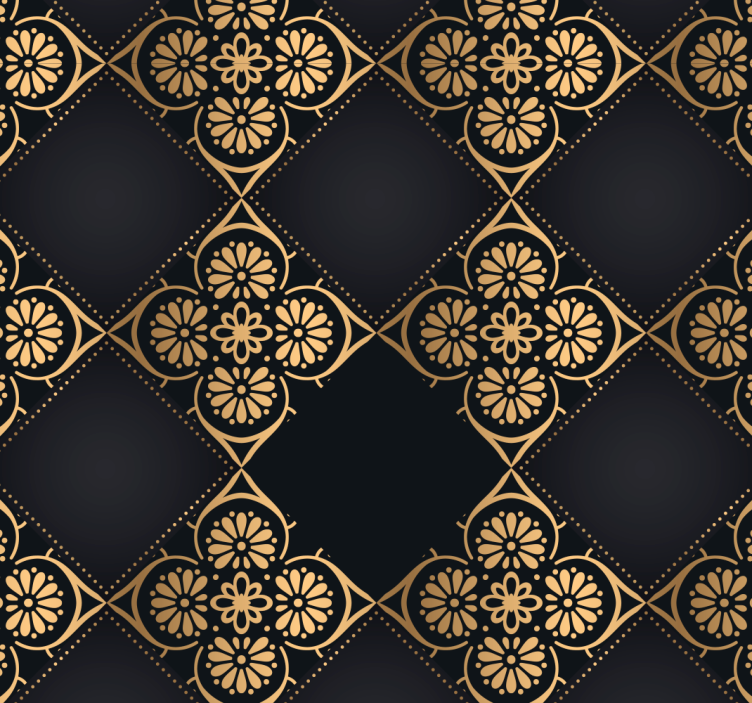 Geometric Tile Elegance baroque wallpaper - TenStickers