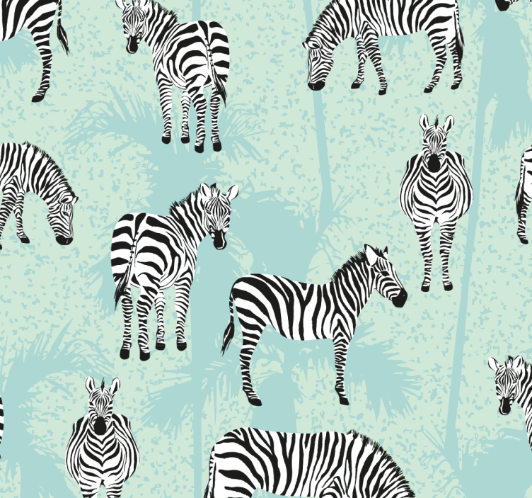 Zebra Safari pattern animal wallpaper - TenStickers