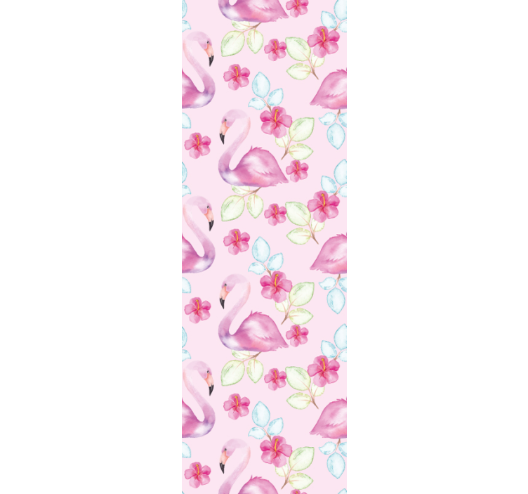Floral Flamingos animal wallpaper - TenStickers