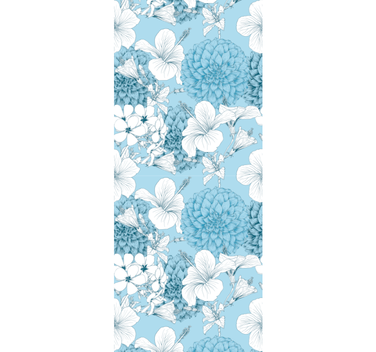 Floral Sketch Motif flower wallpaper - TenStickers