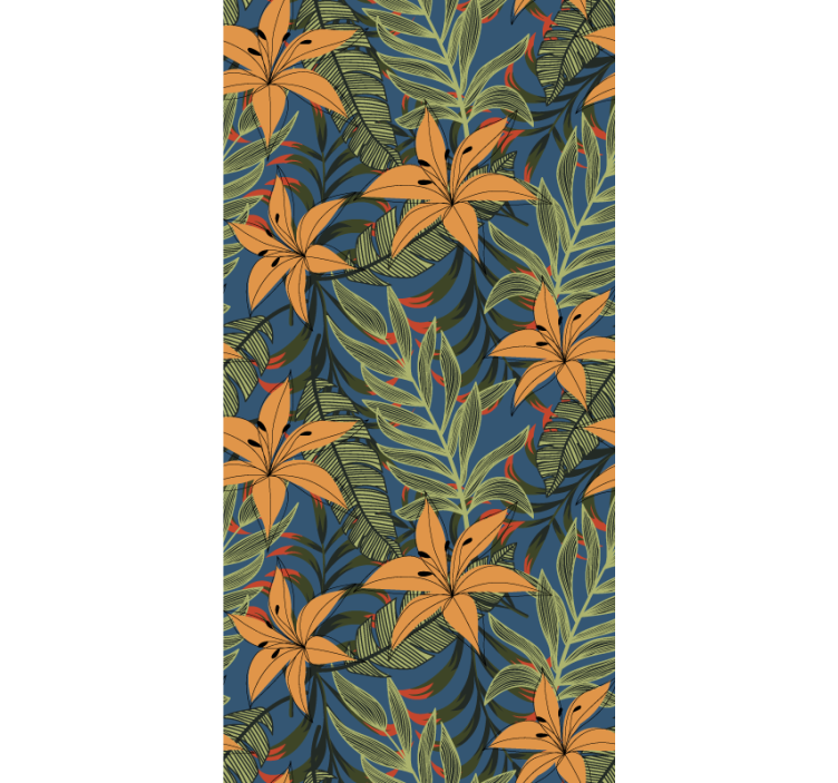 Tropical Floral Pattern flower wallpaper - TenStickers