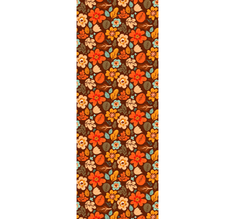Autumnal Floral Motifs flower wallpaper - TenStickers