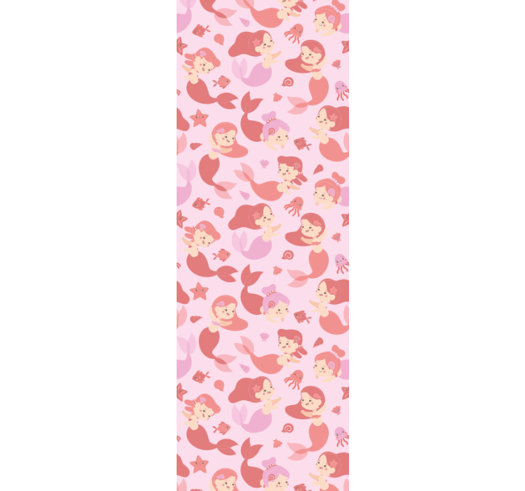 Playful Mermaid Motif animal wallpaper - TenStickers
