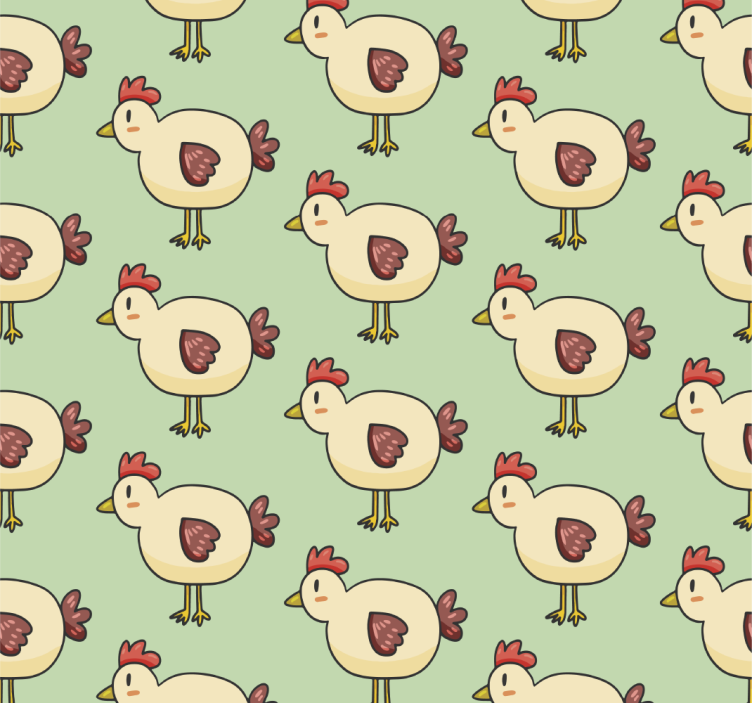 Chicken Pattern animal wallpaper - TenStickers