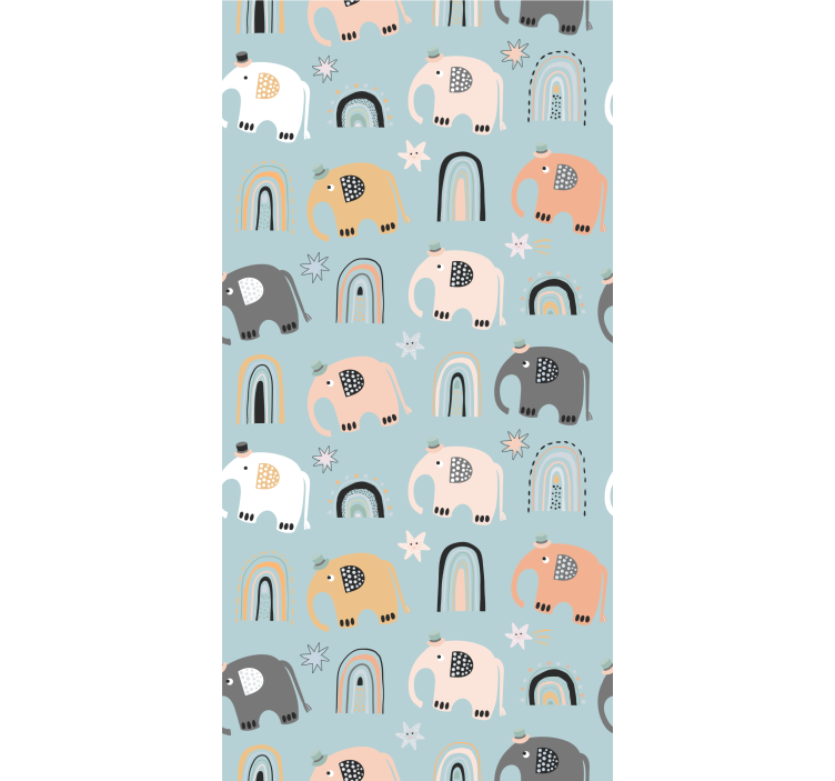 Cute elephants animal wallpaper - TenStickers