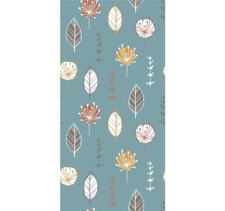 Botanical Motifs Pattern leaf wallpaper - TenStickers