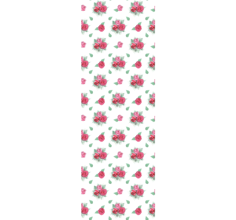 Pink and red roses pattern flower wallpaper - TenStickers