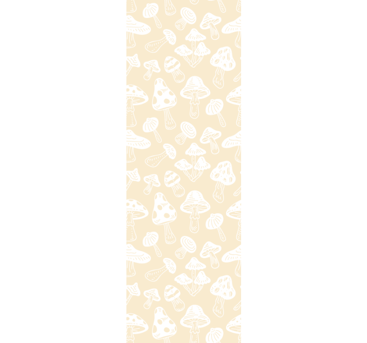 Beige mushrooms designs Flower Wallpaper - TenStickers