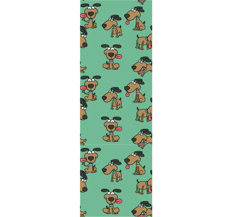 Canine Cartoon Fun dogs wallpaper - TenStickers