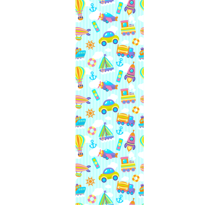 Playful Transport Kids wallpaper - TenStickers