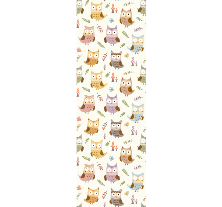 Owl Pattern animal wallpaper - TenStickers