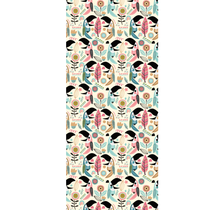 Blue nordic pastel leaves bedroom wallpaper - TenStickers