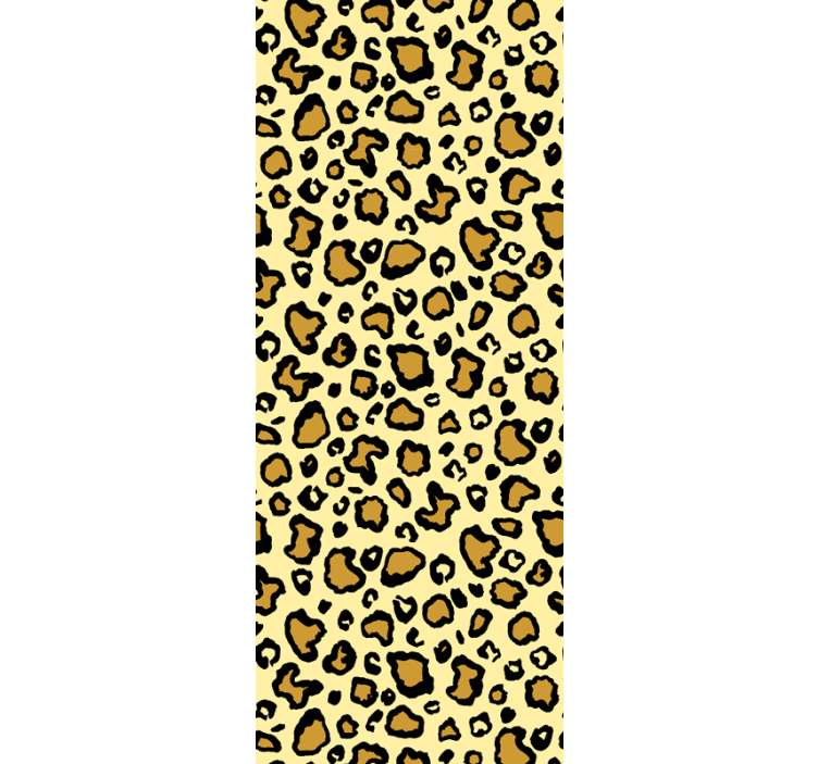 Classic yellow pattern leopards wallpaper - TenStickers
