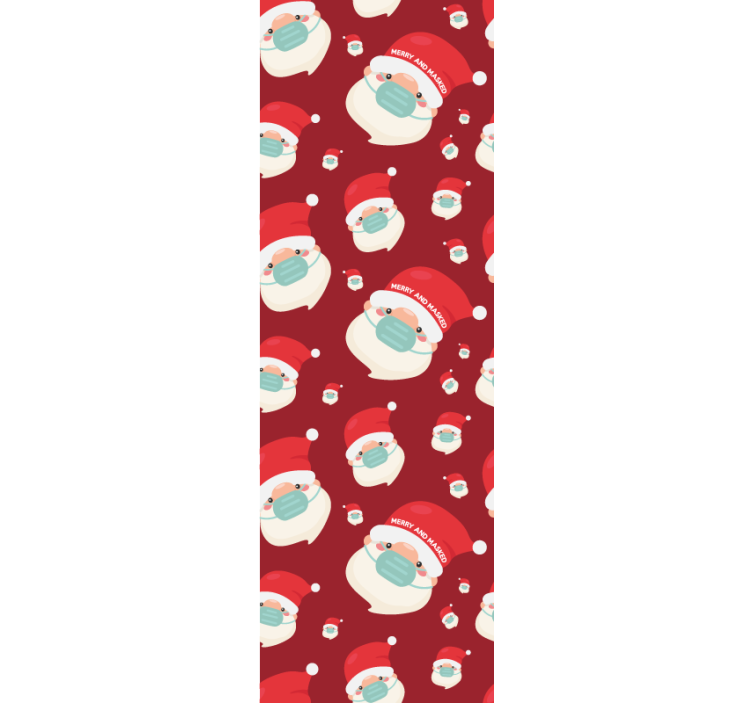 Santa Pattern christmas wallpaper - TenStickers