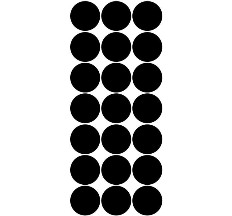 Chic black circular pattern polka dot wallpaper - TenStickers