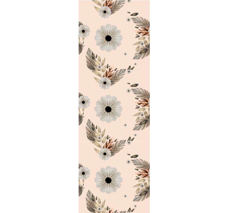 Floral and leaves composition flower wallpaper - TenStickers