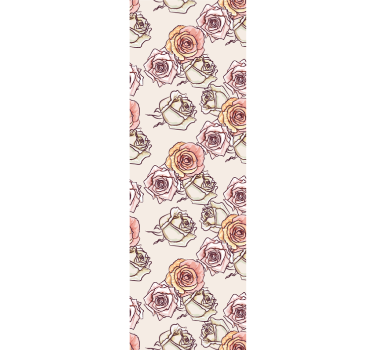 Sketchbook Roses flower wallpaper - TenStickers