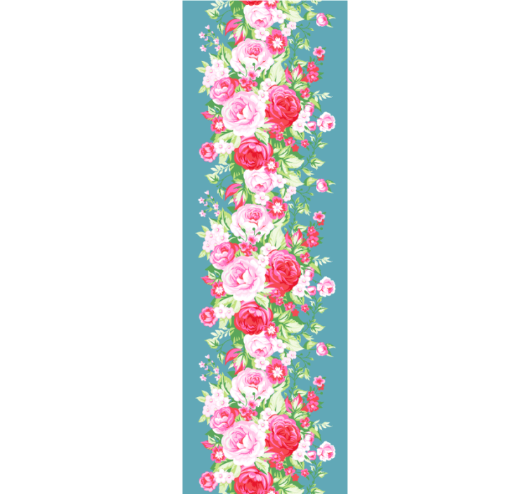 Turquoise "Shabby Chic" Flower Wallpaper - TenStickers