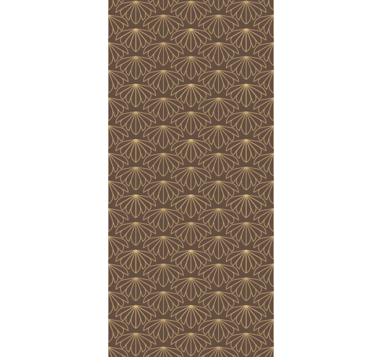 Brown stylised Pattern ornamental flower wallpaper - TenStickers
