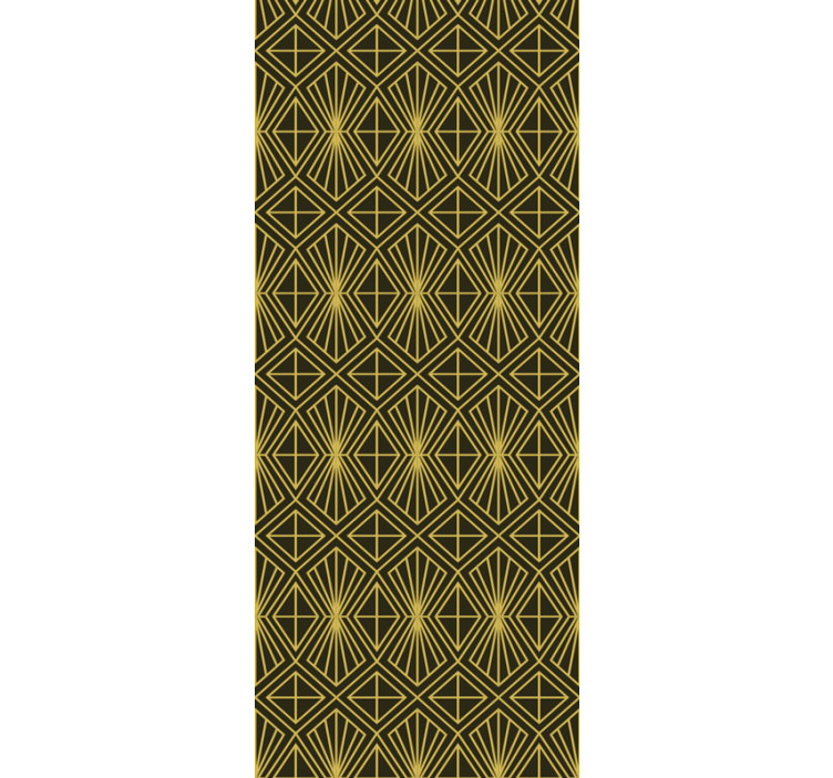 Geometric art deco pattern in gold wallpaper - TenStickers