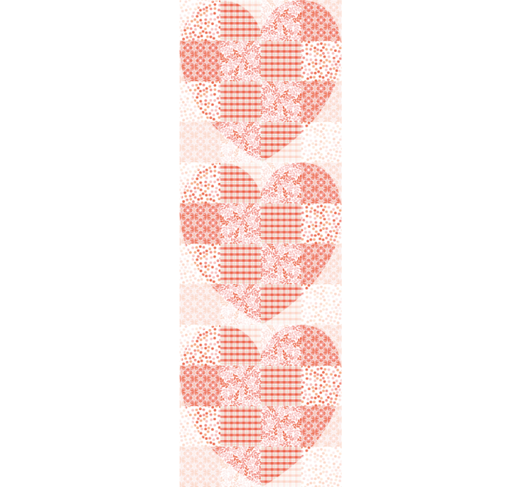 Heart Patchwork Pattern ornamental flower wallpaper - TenStickers