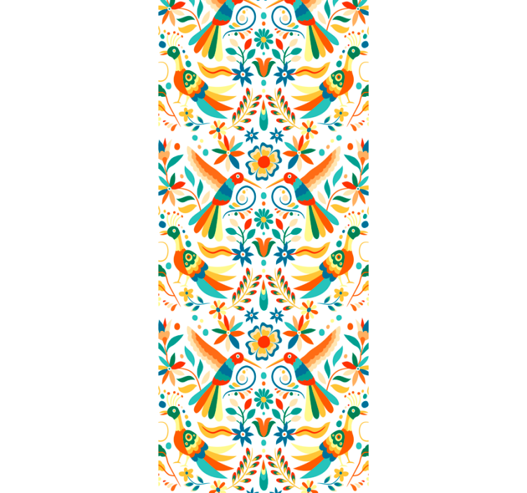 Mexican animals flowery wallpaper - TenStickers