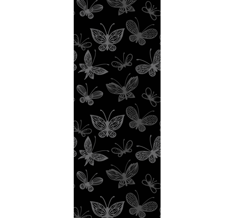 Dark butterfly pattern Bathroom Wallpaper - TenStickers