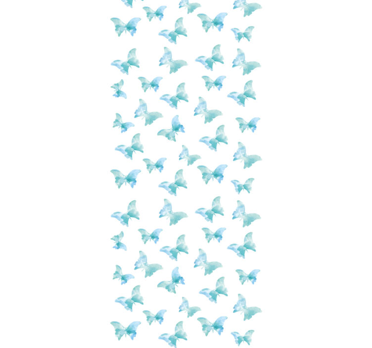 Blue and white motif butterfly wallpaper - TenStickers