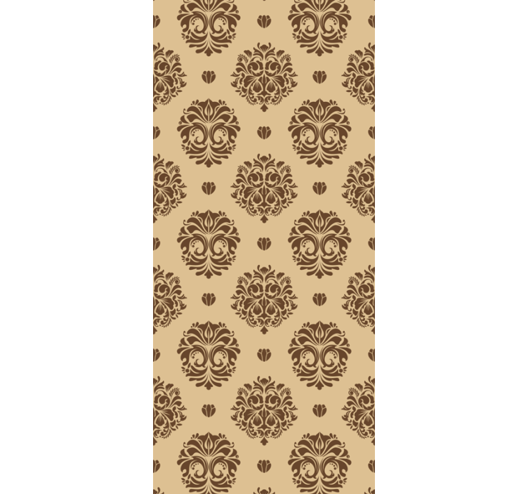 Ancient beige pattern ornamental flower wallpaper - TenStickers