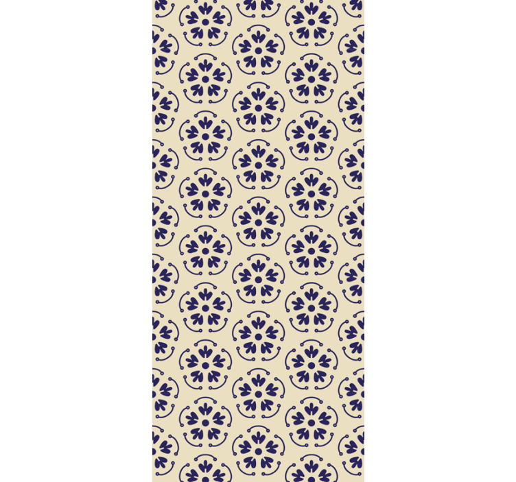 Geometric flower pattern Living Room wallpaper - TenStickers