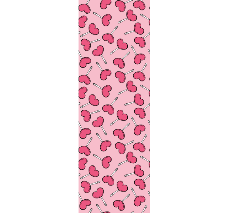 Heart Lollipop Pattern polka dot wallpaper - TenStickers