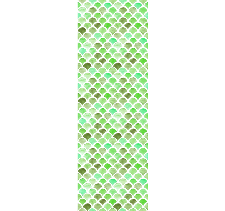 Scalloped green pattern textured wallpaper - TenStickers