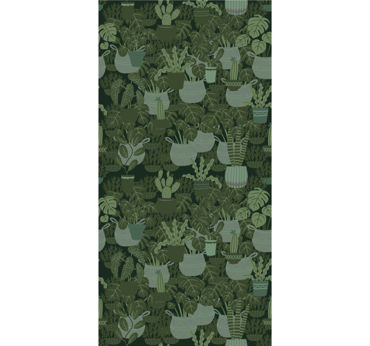 Potted Plant Patterns leaf wallpaper - TenStickers