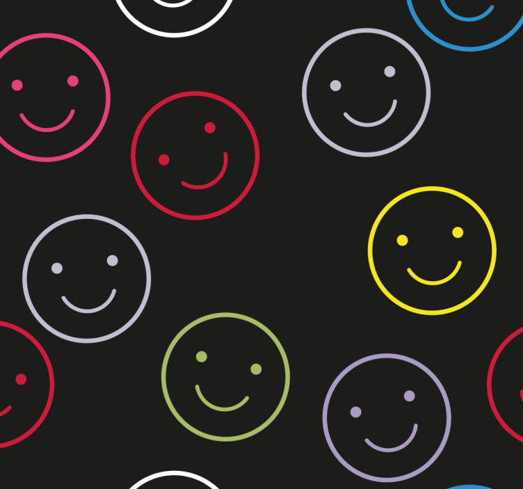 Colorful Smiley Faces wallpaper - TenStickers