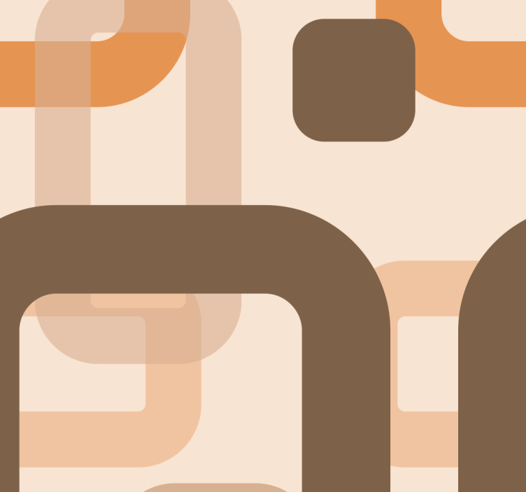70s Retro Pattern Square Wallpaper - TenStickers